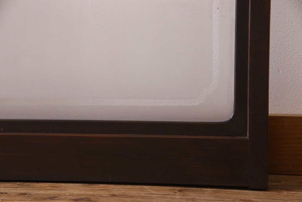 和製アンティーク　格子のデザインが素敵なデザインのガラス戸(ガラス帯戸、窓、引き戸)4枚セット