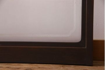 和製アンティーク　格子のデザインが素敵なデザインのガラス戸(ガラス帯戸、窓、引き戸)4枚セット