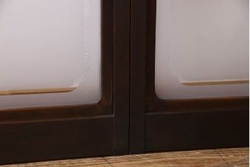 和製アンティーク　格子のデザインが素敵なデザインのガラス戸(ガラス帯戸、窓、引き戸)4枚セット