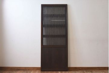 和製アンティーク　細かな格子が美しい　ガラス入り格子戸(引き戸、ガラス戸)(2)