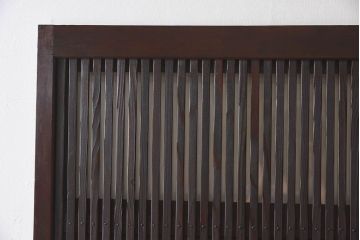 和製アンティーク　細かな格子が美しい　ガラス入り格子戸(引き戸、ガラス戸)(2)