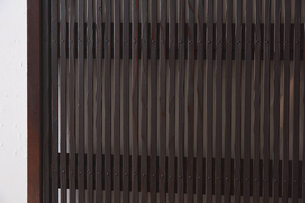 和製アンティーク　細かな格子が美しい　ガラス入り格子戸(引き戸、ガラス戸)(2)