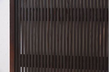 和製アンティーク　細かな格子が美しい　ガラス入り格子戸(引き戸、ガラス戸)(2)