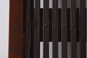 和製アンティーク　細かな格子が美しい　ガラス入り格子戸(引き戸、ガラス戸)(2)