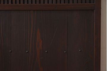 和製アンティーク　細かな格子が美しい　ガラス入り格子戸(引き戸、ガラス戸)(2)
