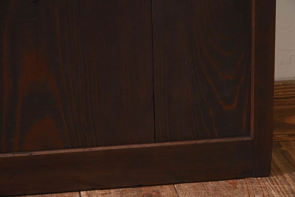 和製アンティーク　細かな格子が美しい　ガラス入り格子戸(引き戸、ガラス戸)(2)