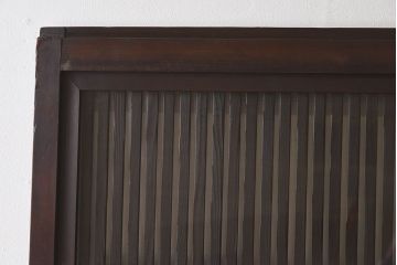 和製アンティーク　細かな格子が美しい　ガラス入り格子戸(引き戸、ガラス戸)(2)