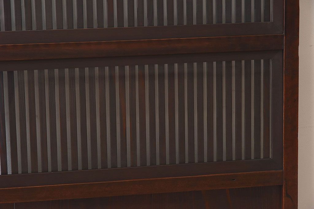 和製アンティーク　細かな格子が美しい　ガラス入り格子戸(引き戸、ガラス戸)(2)