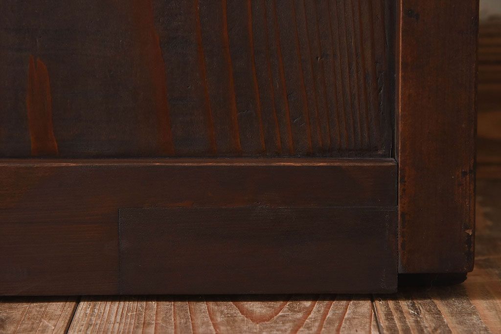 和製アンティーク　細かな格子が美しい　ガラス入り格子戸(引き戸、ガラス戸)(2)