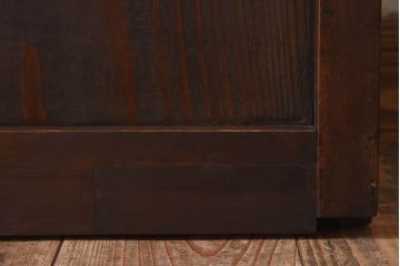 和製アンティーク　細かな格子が美しい　ガラス入り格子戸(引き戸、ガラス戸)(2)