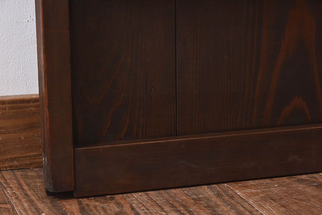 和製アンティーク　細かな格子が美しい　ガラス入り格子戸(引き戸、ガラス戸)(2)