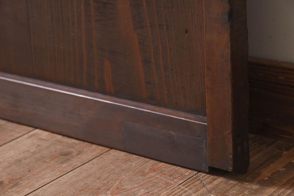 和製アンティーク　細かな格子が美しい　ガラス入り格子戸(引き戸、ガラス戸)(2)