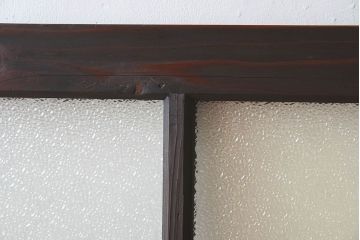 和製アンティーク　2種のガラスが魅力的!モダンなガラス戸(引き戸、窓)