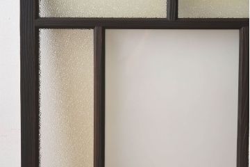和製アンティーク　2種のガラスが魅力的!モダンなガラス戸(引き戸、窓)