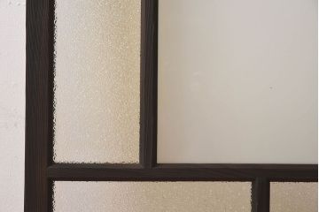 和製アンティーク　2種のガラスが魅力的!モダンなガラス戸(引き戸、窓)