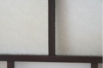 和製アンティーク　2種のガラスが魅力的!モダンなガラス戸(引き戸、窓)