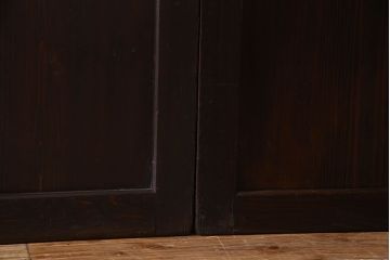 和製アンティーク　ダイヤガラス入り格子帯戸(ガラス帯戸、引き戸、ガラス戸)3枚セット