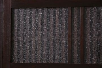 和製アンティーク　ダイヤガラス入り格子帯戸(ガラス帯戸、引き戸、ガラス戸)3枚セット