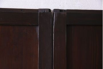 和製アンティーク　ダイヤガラス入り格子帯戸(ガラス帯戸、引き戸、ガラス戸)3枚セット