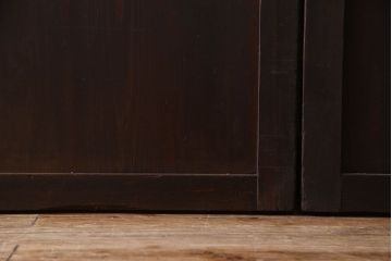 和製アンティーク　ダイヤガラス入り格子帯戸(ガラス帯戸、引き戸、ガラス戸)3枚セット