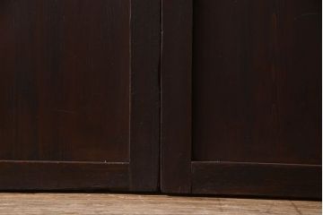 和製アンティーク　ダイヤガラス入り格子帯戸(ガラス帯戸、引き戸、ガラス戸)3枚セット