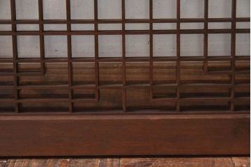 和製アンティーク　富士の図柄が魅力的な書院戸4枚セット(格子戸、ガラス戸、窓)