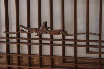 和製アンティーク　富士の図柄が魅力的な書院戸4枚セット(格子戸、ガラス戸、窓)