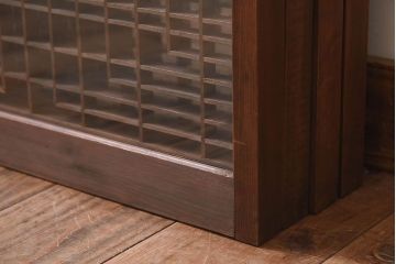 和製アンティーク　富士の図柄が魅力的な書院戸4枚セット(格子戸、ガラス戸、窓)