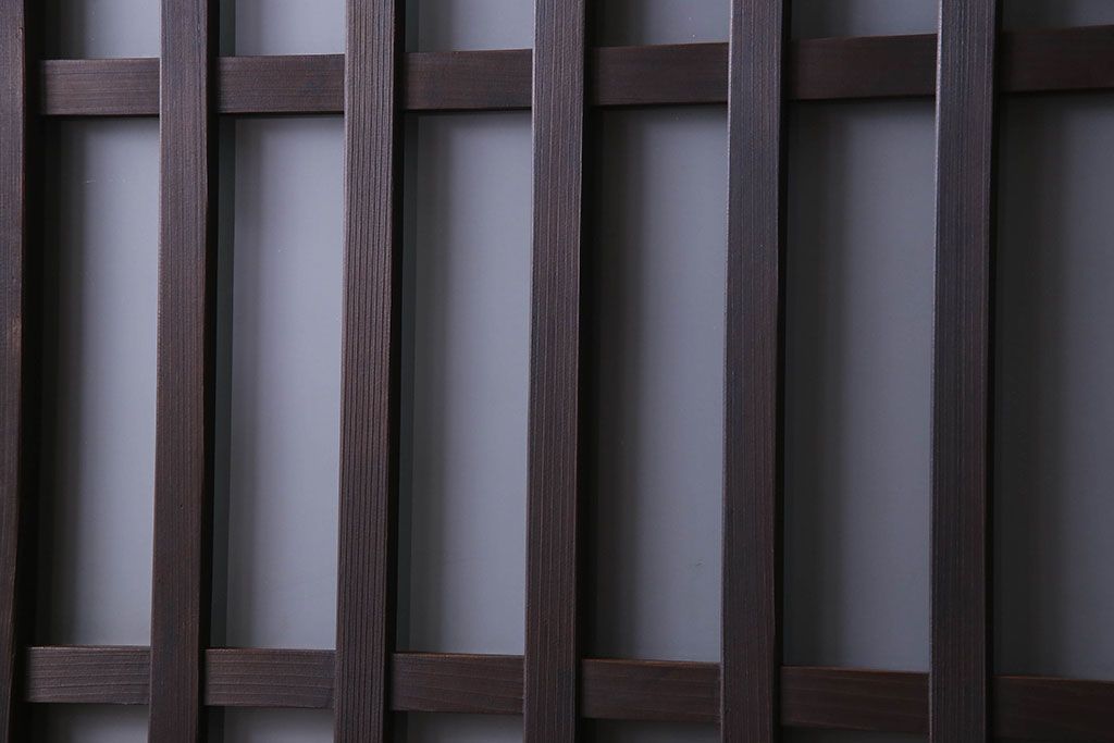 和製アンティーク　モダンな雰囲気漂うガラス格子戸(引き戸)2枚セット