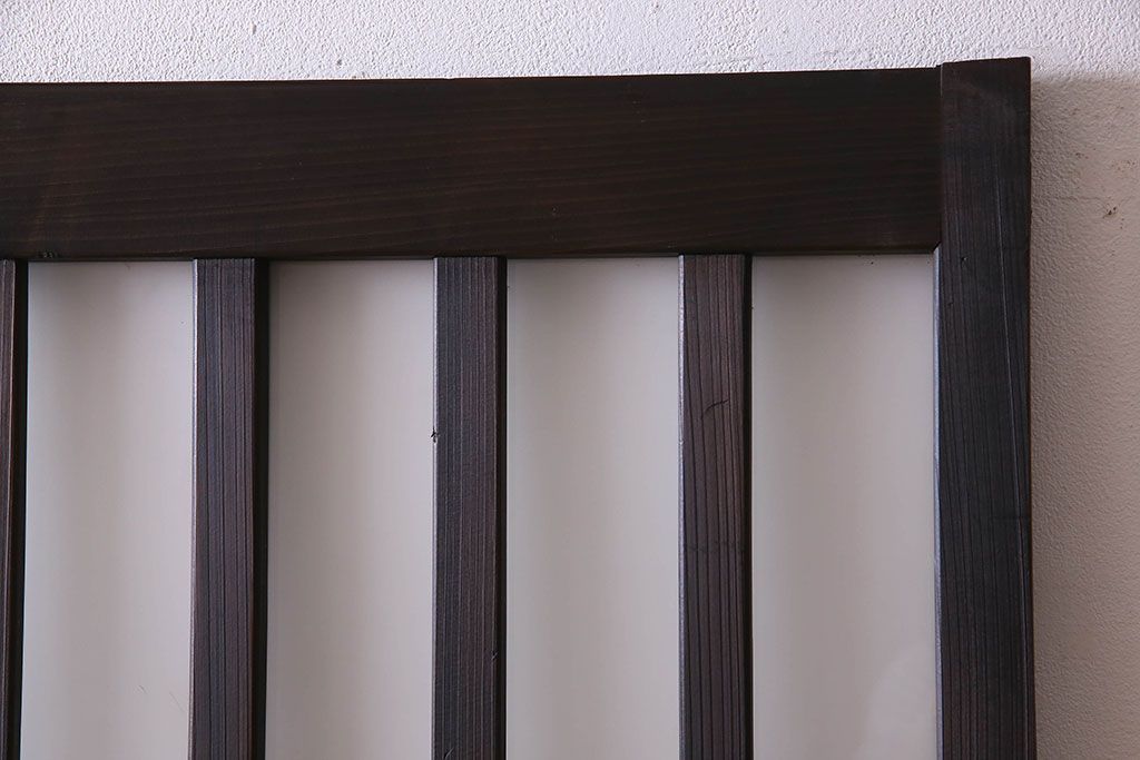 和製アンティーク　モダンな雰囲気漂うガラス格子戸(引き戸)2枚セット