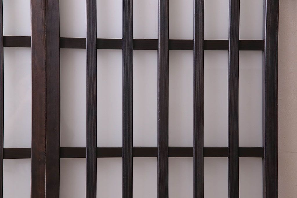 和製アンティーク　モダンな雰囲気漂うガラス格子戸(引き戸)2枚セット