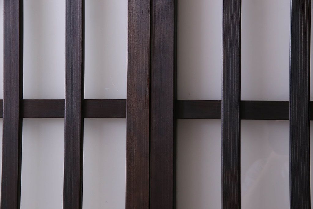 和製アンティーク　モダンな雰囲気漂うガラス格子戸(引き戸)2枚セット