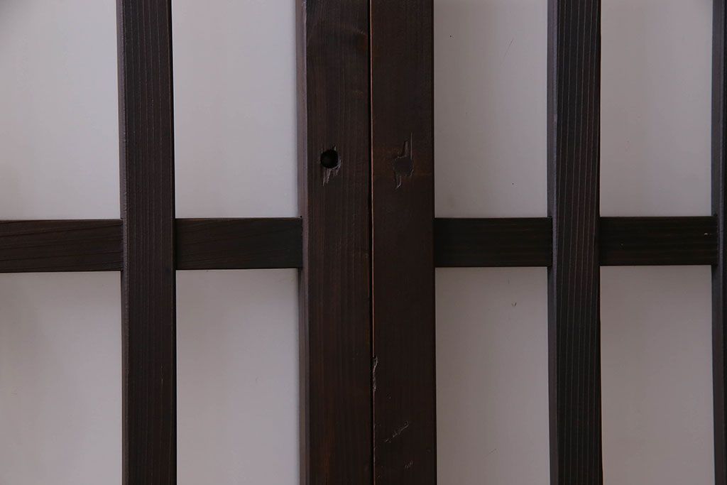 和製アンティーク　モダンな雰囲気漂うガラス格子戸(引き戸)2枚セット