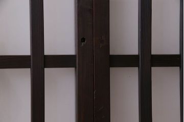 和製アンティーク　モダンな雰囲気漂うガラス格子戸(引き戸)2枚セット