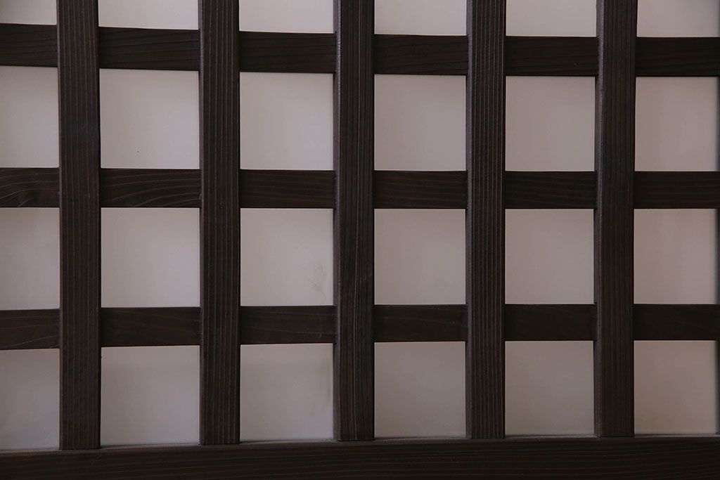 和製アンティーク　モダンな雰囲気漂うガラス格子戸(引き戸)2枚セット