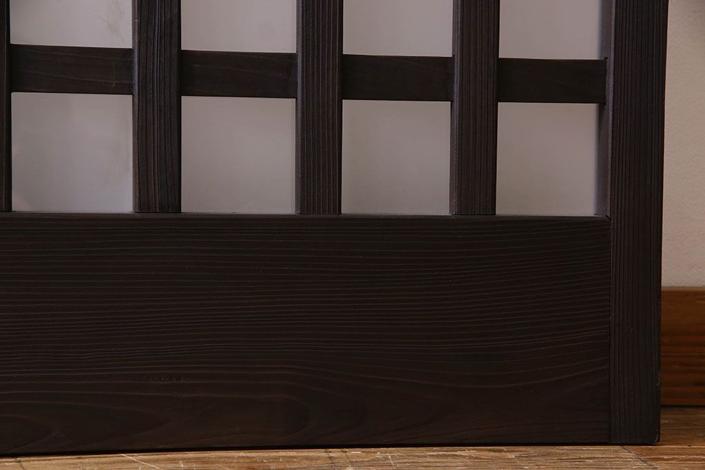 和製アンティーク　モダンな雰囲気漂うガラス格子戸(引き戸)2枚セット