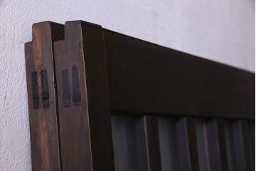 和製アンティーク　モダンな雰囲気漂うガラス格子戸(引き戸)2枚セット