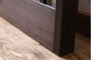 和製アンティーク　モダンな雰囲気漂うガラス格子戸(引き戸)2枚セット