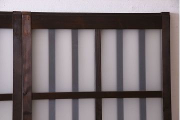 和製アンティーク　モダンな雰囲気漂うガラス格子戸(引き戸)2枚セット