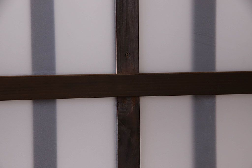 和製アンティーク　モダンな雰囲気漂うガラス格子戸(引き戸)2枚セット