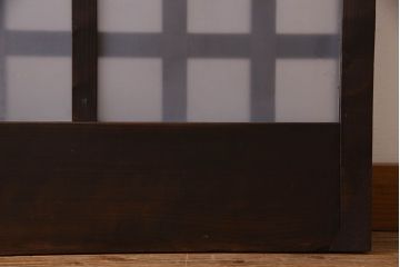 和製アンティーク　モダンな雰囲気漂うガラス格子戸(引き戸)2枚セット