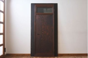 和製アンティーク　杉材一枚板!杢目が美しい上手物のドア(扉、ガラス戸)(2)