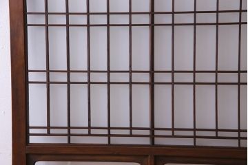 和製アンティーク　凝った格子のデザインが素敵なガラス戸(格子戸)