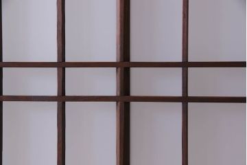 和製アンティーク　凝った格子のデザインが素敵なガラス戸(格子戸)
