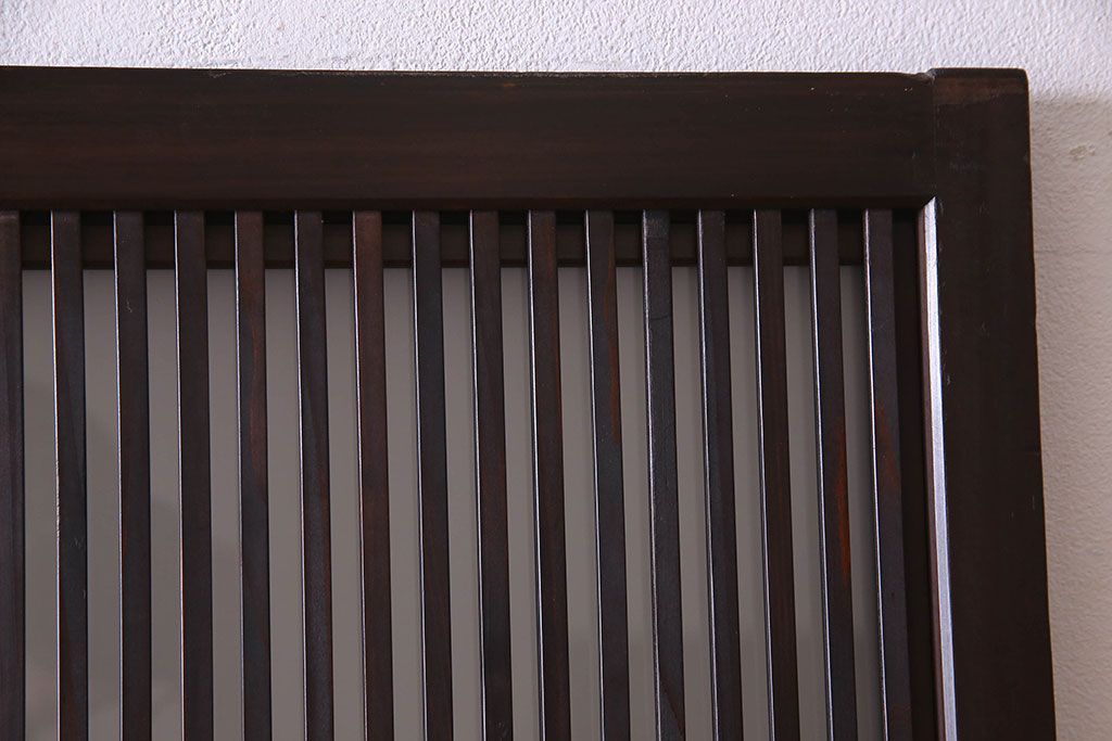 和製アンティーク　腰板ケヤキ材　モダンな格子戸(引き戸)2枚セット