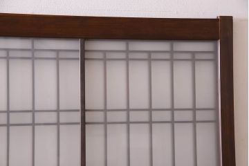 和製アンティーク　凝った格子のデザインが素敵なガラス戸(格子戸)4枚セット