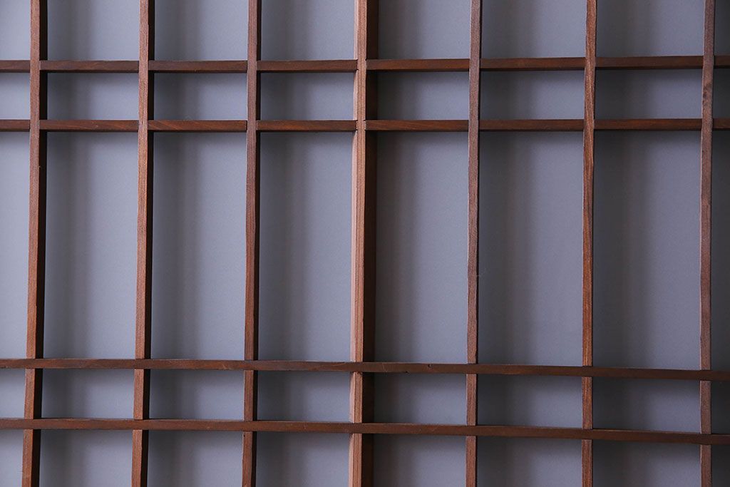 和製アンティーク　凝った格子のデザインが素敵なガラス戸(格子戸)4枚セット