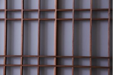 和製アンティーク　凝った格子のデザインが素敵なガラス戸(格子戸)4枚セット