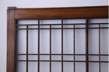 和製アンティーク　凝った格子のデザインが素敵なガラス戸(格子戸)4枚セット