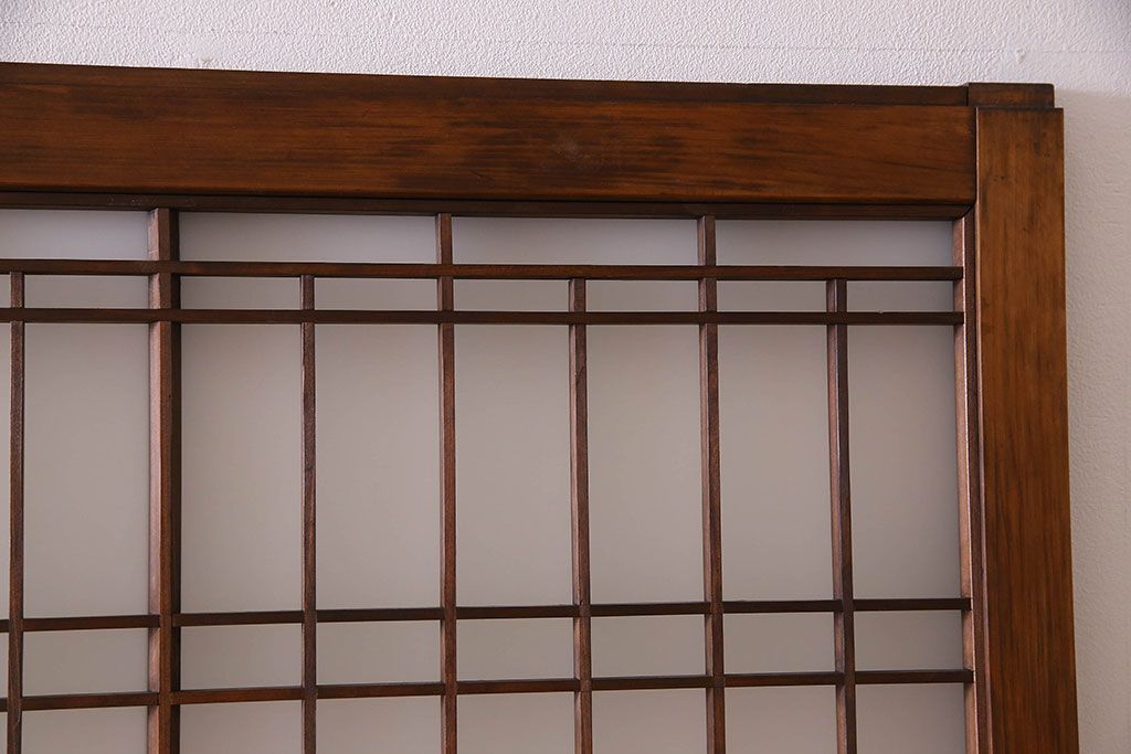 和製アンティーク　凝った格子のデザインが素敵なガラス戸(格子戸)4枚セット